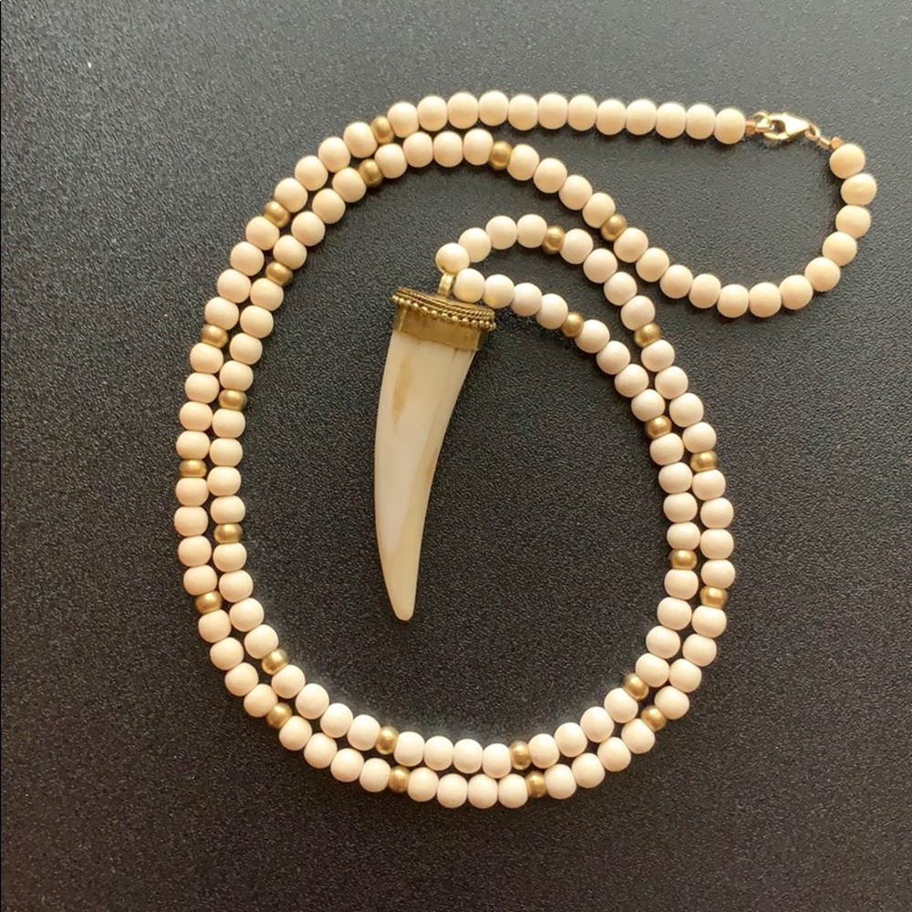 Beaded Horn Necklace
